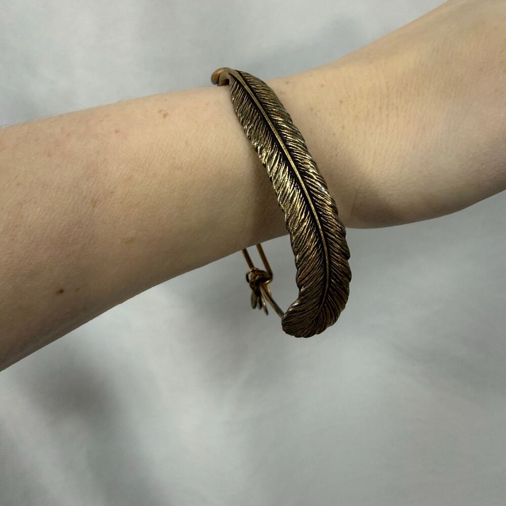 Alex and Ani Feather +Energy Technology Bracelet Bronze